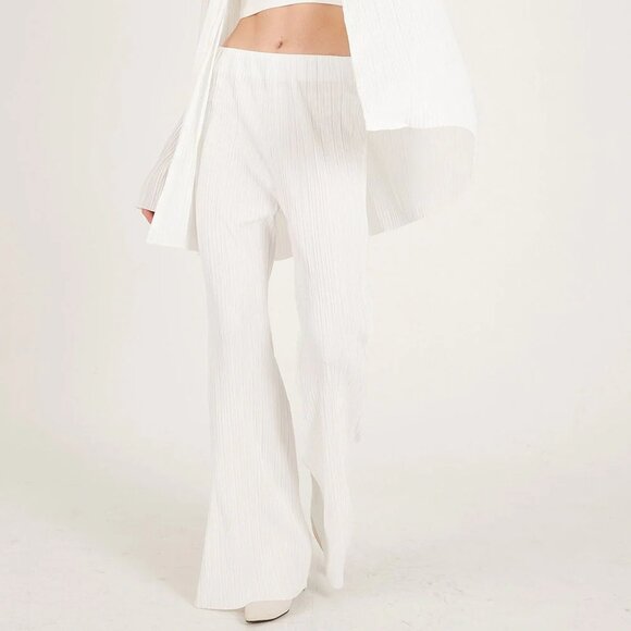 Storets Maria Flared Leg Plisse Pants S/M - Picture 8 of 15